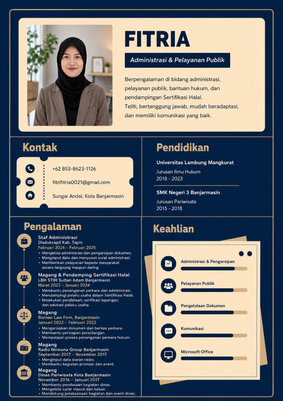 CV Fitria — Administrasi & Pelayanan Publik